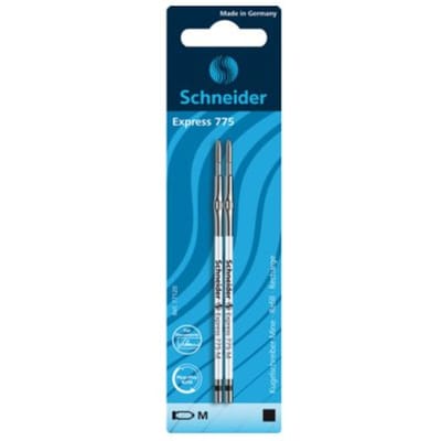 Schneider balpenvulling - Express 775 - M - zwart - blister a 2 stuks - S-77120