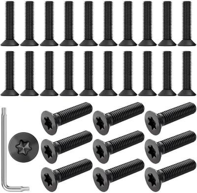 30 stuks M5 x 30mm verzonken schroeven, Torx, zwart roestvrij staal, volledige schroefdraad, geschikt voor mechanische toepassingen en bevestigingen