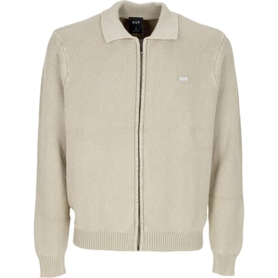 Cardigan Man Anton Zip Overdyed Sweater Putty