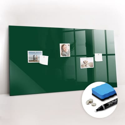 Tulup Whitebord - Kleur Flessengroen Magneetbord - 120 cm x 60 cm - Magnet Board - Decoratief Magnetisch Bord - Magnetisch Bord - Productiviteit Tools - Inclusief Gratis Magneten & Marker & Spons - Memobord Keuken - Magneetbord Rechthoekig