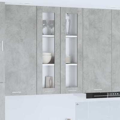vidaXL - Hangkast - Beton - Grijs - 60 - x - 31 - x - 100 - cm - Bewerkt - hout