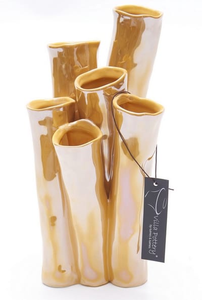 Vaas - Villa Pottery - Decoratie - Woondecoratie - porselein - waterdicht - New Juul 1_3 Yellow Pearl