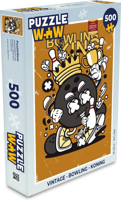 Puzzel Vintage - Bowling - Koning - Legpuzzel - Puzzel 500 stukjes