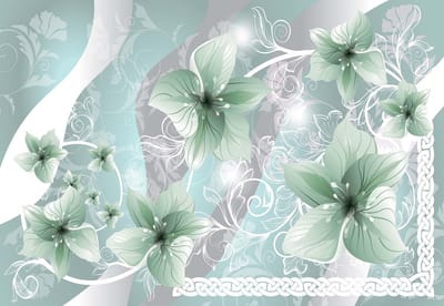 Fotobehang Flowers Floral Pattern | XL - 208cm x 146cm | 130g/m2 Vlies