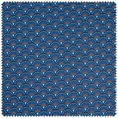 Katoenen stof "Fan Indigo" acryl gecoat