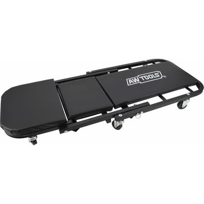 AWTools AW20063 2-in-1 Werkplaatsligmat & Werkplaatskruk – Max 150 kg – 6 Zwenkwielen – Verrijdbare Ligplank – Ergonomisch