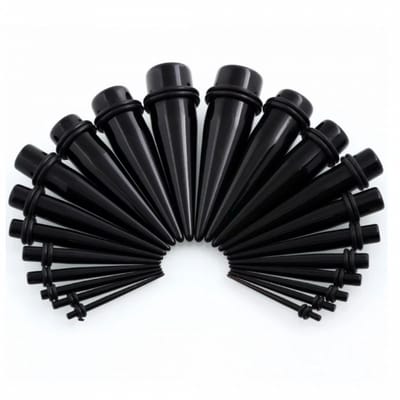 20-Delig Taper Stretcher set 1.6 t/m. 12 mm-Zwart - Charme Bijoux