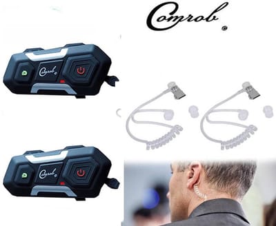 Fiets / scheidsrechter / boot communicatie intercom v3 plus D systeem voor 2 personen max 1200 meter Intern een FM radio