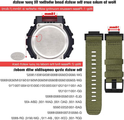 Duurzame Nylon Sportband voor Casio G-Shock DW-5600/8900, Verstelbare Horlogeband voor GA-100/GW-B5600/GB-5600/GW-6900, Comfortabele en Ademende Horlogeband