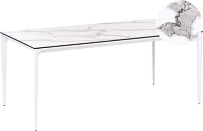 SOVARETO - Tuintafel - Wit - HPL/Aluminium/marmer