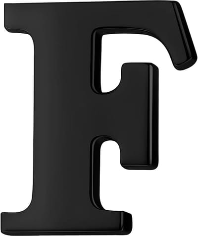 Bedel met Letter - Sieraad - Persoonlijke Stijl - Roestvrij Staal - 2.4 cm - Zwart