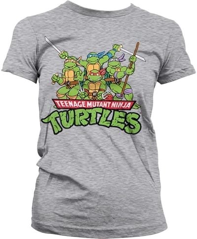 Teenage Mutant Ninja Turtles Turtles Distressed Group Girly T-shirt voor dames, heather-grijs