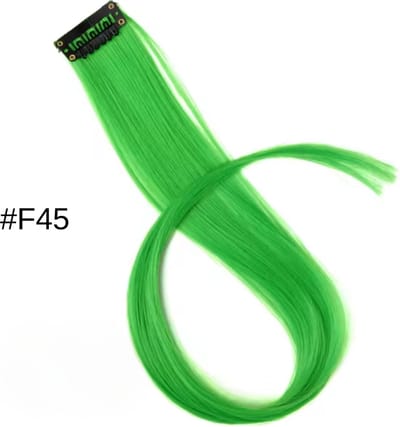 2 x Clip in Hairextension STIJL 45cm - GROEN - #F45 - nephaar - Hair extension | haar extensie- carnaval haar - gekleurde extensions - extensions met clip - groene - nep haar