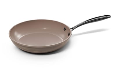 Cook & Pan Koekenpan Ø 24 cm Taupe - PFAS vrij - Alle Warmtebronnen - Cool Touch Handgreep - Koeken Pan met 7 jaar Garantie - Krasbestendige Anti Aanbaklaag - Vaatwasserbestendig - Gas, Inductie, Elektrisch, Oven
