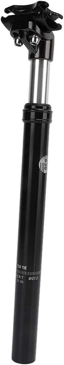Fiets Zadelpen - Verende Zadelpen - Comfortabel Fietsen - Dubbele Nail Ontwerp - 27.2mm x 350mm - Zwart