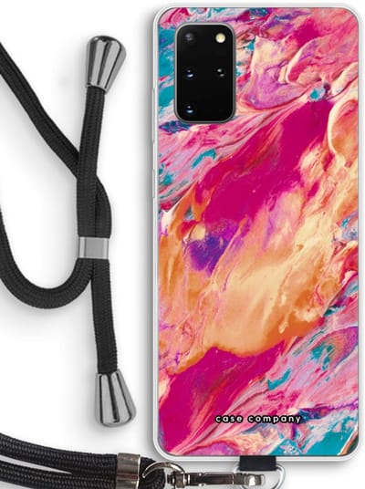 Case Company® - Hoesje met koord geschikt voor Samsung Galaxy S20 Plus hoesje met Koord - Pastel Echoes - Telefoonhoesje met Zwart Koord - Bescherming aan alle Kanten en Over de Schermrand