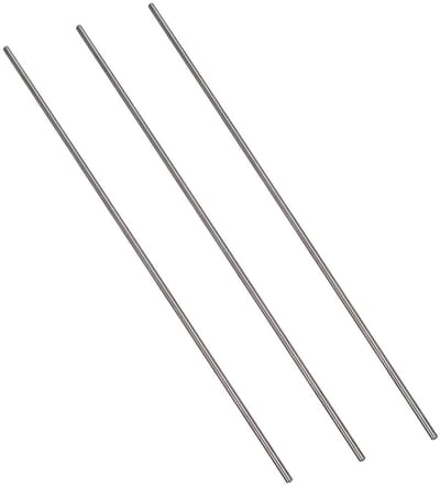 Dailygoods- Titanium Staaf 3 Stuks - Ronde Stang - Diameter 6 mm - Lengte 48 cm - Lichtgewicht - Hoge Sterkte