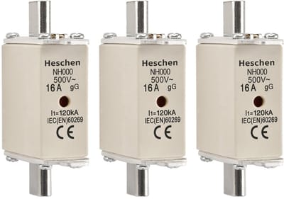 Dailygoody - NH Zekering Link - 16A gG - Combinatie Detector - Set van 3 - Betrouwbare beveiliging - Voor elektrische installaties - NH000-16A