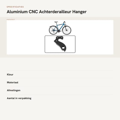 Dailygoods- Achterderailleur Hanger Aluminium CNC - Compatibel met Bergamont/Bordman - Nauwkeurige uitlijning - Eenvoudige installatie - Versterkte ondersteuning - Vermindert slijt