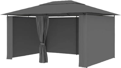 Gazebo Partytent - Tuinpaviljoen Waterdicht - Feestelijke Bijeenkomsten - Geventileerd Dak - 4 x 3 Meter - Antraciet