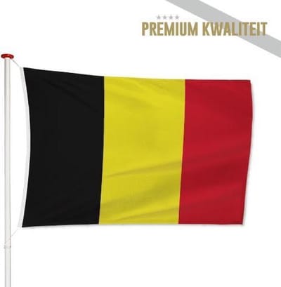 Belgische vlag 100x150cm - Kwaliteitsvlag België - Geschikt voor buiten