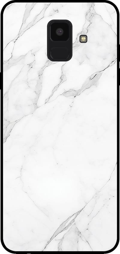Smartphonica Telefoonhoesje voor Samsung Galaxy A6 2018 met marmer opdruk - TPU backcover case marble design - Wit geschikt voor Samsung Galaxy A6 2018