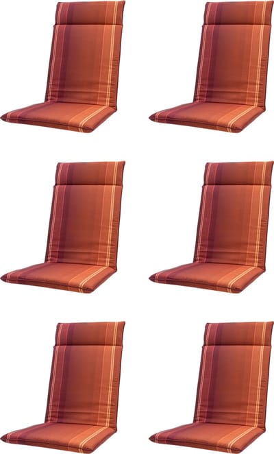 Madison - Tuinkussen - Hoge Rug - 6 st - Stef Bordeaux - 120x50 - Rood