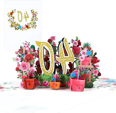Allecto Plus - Pop-up-kaart voor speciale gelegenheden - Verjaardag, trouwdag, bloemmotief - 3D wenskaart - Vrouwen, moeders, echtgenotes, mannen, vrienden - Feestelijke pop-upkaart met bloemen