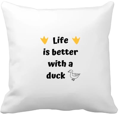 Akyol - life is better with a duck Kussen hoes - Eend - eenden liefhebbers - verjaardag - cadeau - kado - geschenk - 40 bij 40 cm