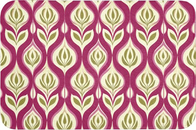 Badmat 90x60 cm - Antislip - Retro - Floraal - Paars - Badmatten voor badkamer - Badkamermat - Douchemat - Badkamer mat