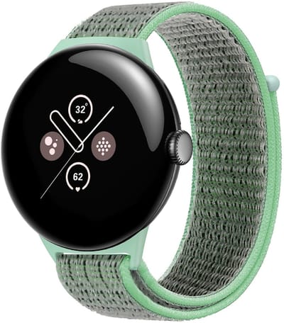 Dailygoody - Armband - Google Pixel Watch 3 - Zachte nylon geweven band - Uniseks - Ademend - Comfortabel - 45 mm - Geschikt voor smartwatch - Zwart