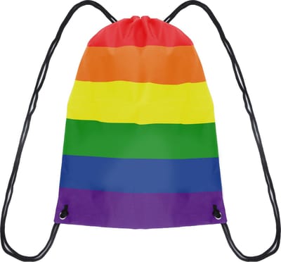 Henbrandt Gymtasje - rugtas - regenboog / pride vlag kleuren - volwassenen - met rijgkoord