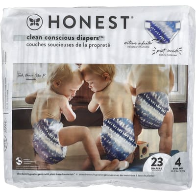 The Honest Company, Clean Conscious Luiers™, Maat 4, 10-17 kg, Tie Dye, 23 Luiers gray