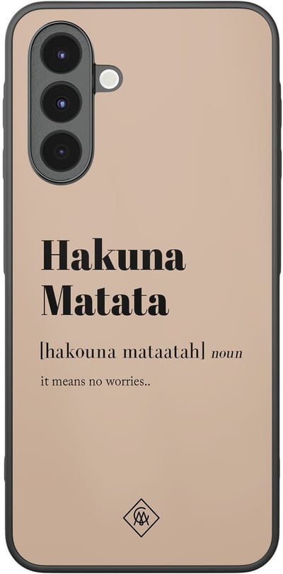 Casimoda® hoesje - Geschikt voor Samsung Galaxy A16 - Hakuna Matata - Zwart TPU Backcover - Tekst - Bruin/beige