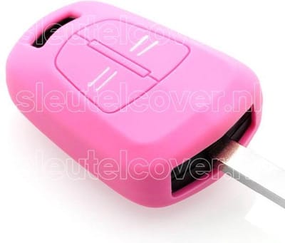 Autosleutel Hoesje geschikt voor Opel - SleutelCover - Silicone Autosleutel Cover - Sleutelhoesje Roze
