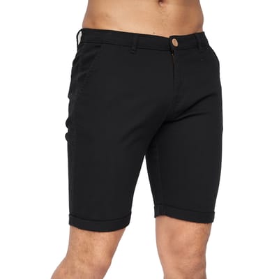 Crosshatch Heren Sinwood Chino Shorts (Zwart)