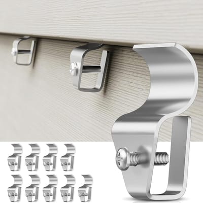Dailygoody - Vinyl Siding Clip Hooks - Buiten Camera's - Geen Gaten Nodig - 10 Stuks - Makkelijk Te Bevestigen - Duurzaam - Geschikt voor Buiten - Zwa