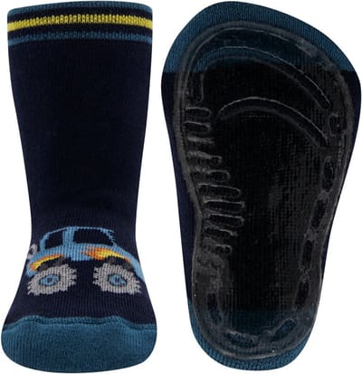 Antislipsok Ewers Donkerblauw met Monstertruck Auto-19/20
