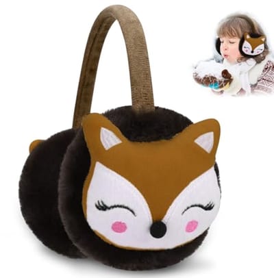 Earmuffs voor kinderen - verstelbaar en zacht - cartoon vos patroon - houdt oren warm - SnelShoppen