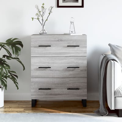 vidaXL - Dressoir - 69,5x34x90 - cm - bewerkt - hout - grijs - sonoma - eikenkleurig