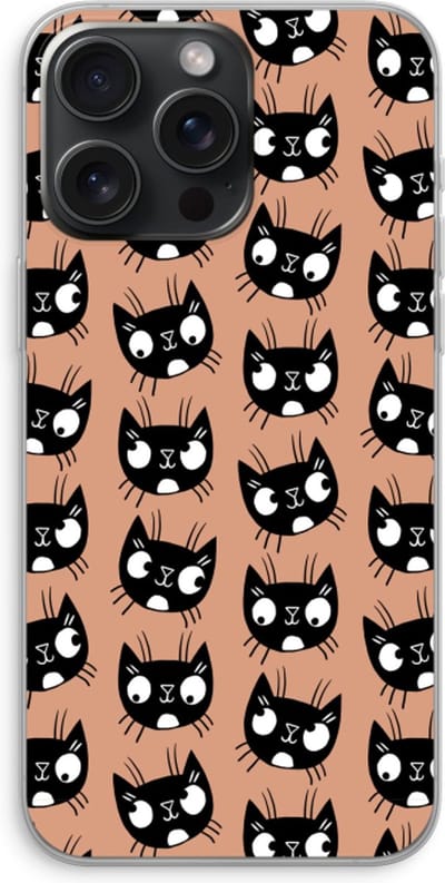 Case Company® - Hoesje geschikt voor iPhone 15 Pro Max hoesje - Kat - Soft Cover Telefoonhoesje - Bescherming aan alle Kanten en Schermrand