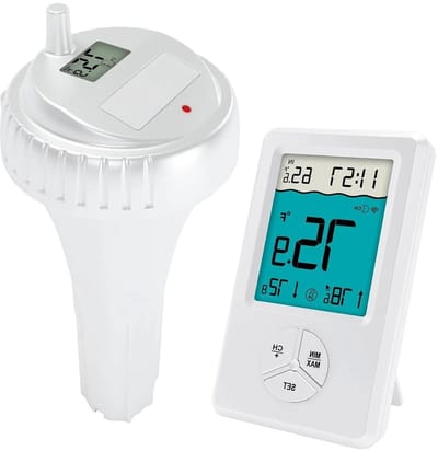 Draadloze Zwembadthermometer - Drijvende Thermometer - Watertemperatuur Meten - IPX8 Waterdicht - -40℃~60℃ - Wit