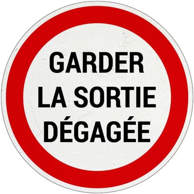 Garder la sortie dégagée bord | Sign Again materiaal | 30 cm
