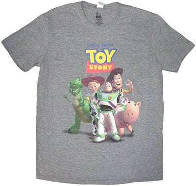 Disney - Toy Story Characters Distressed Heren T-shirt - M - Grijs