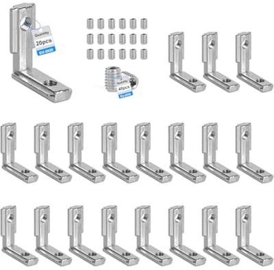 Hoekverbindingen voor Aluminium Profielen - 90° Hoekverbinders met 40 Schroeven