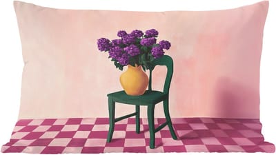 Sierkussens - Kussentjes Woonkamer - 60x40 cm - Stoel - Vaas - Bloemen - Geblokt