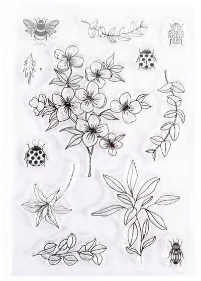 Meer Leuks - Clearstamps Bloemen & Insectenn - Stempels