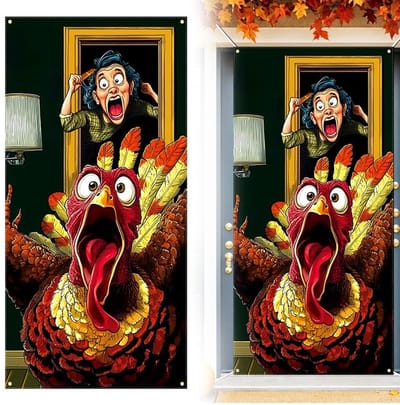 Dailygoods- Deursticker 3D Thanksgiving - Deursticker - Deursticker badkamer - Deursticker woonkamer - Deursticker keuken - Waterdicht - Afmeting 180 x 90 cm - Deurdecoratie