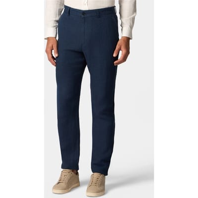 Brooks Brothers Linen Trousers Dark Navy Size: W32 | Tailored Pants Outlet | Heren | Blauw