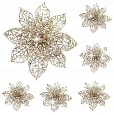 HomeDesign Betlehemster - Kunstbloem - Kerstboomversiering - 6 stuks